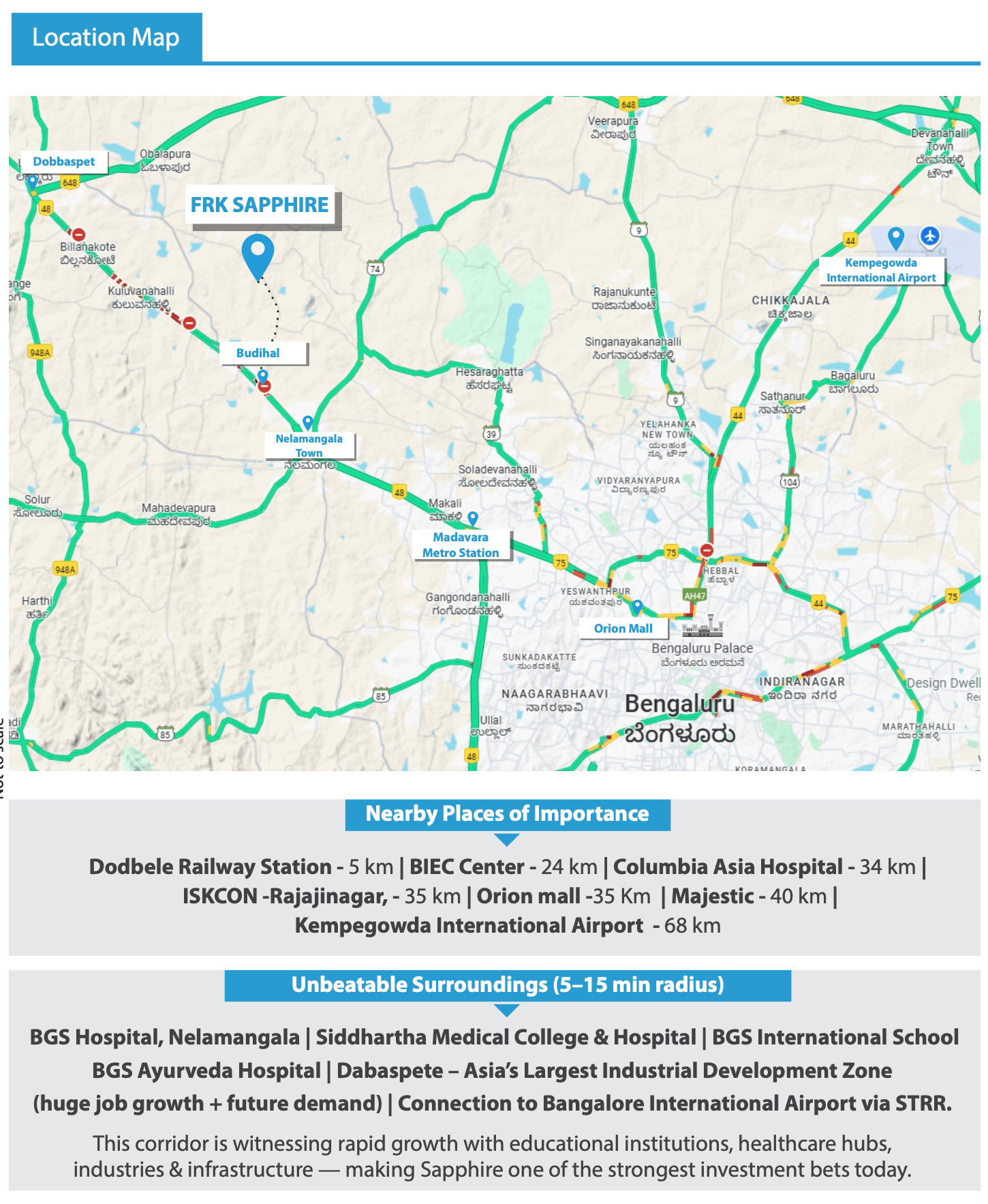 FRK Sapphire Nelamangala Location Map FRK Sapphire Nelamangala Location Map